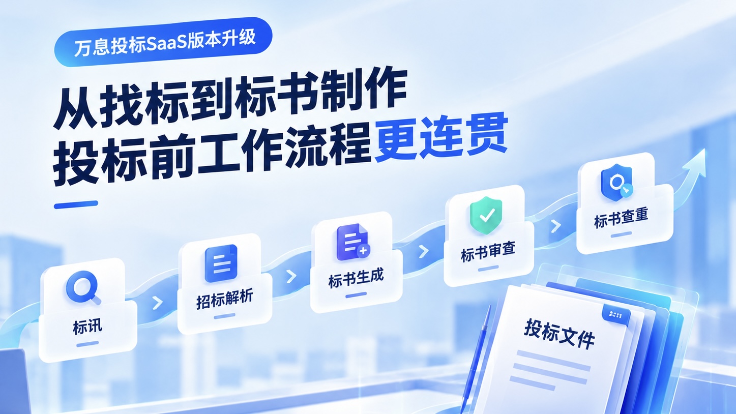 从找标到标书制作，万息投标进一步打通投标前工作流程